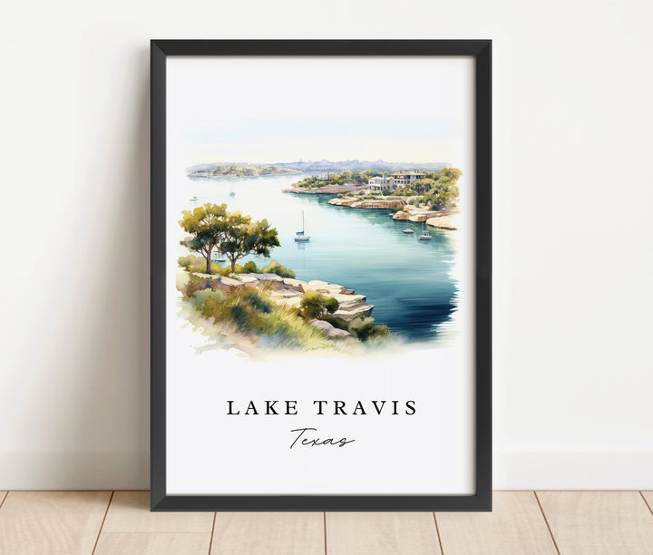 Lake Travis TX wall art - Texas, Lake Travis poster, Lake Travis Texas Wedding gift, Birthday present, Custom Text, Personalized Gift