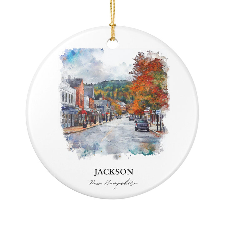 Jackson NH Ornament: Unique Jackson New Hampshire Souvenir, Jackson Xmas Decor, and Authentic Jackson New Hampshire Gift