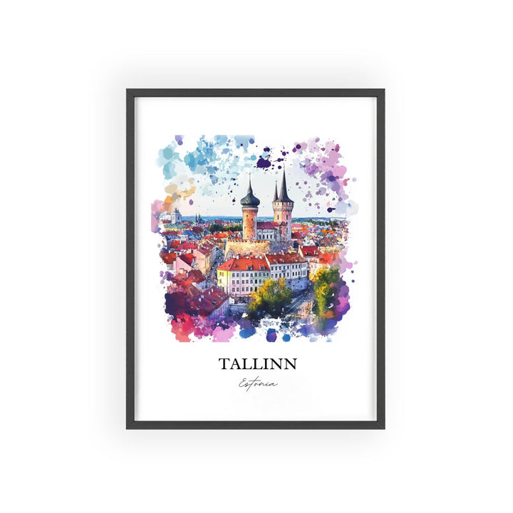 Tallinn Wall Art, Tallinn Skyline Print, Estonia Watercolor Art, Tallinn Estonia Gift, Travel Print, Travel Poster, Housewarming Gift