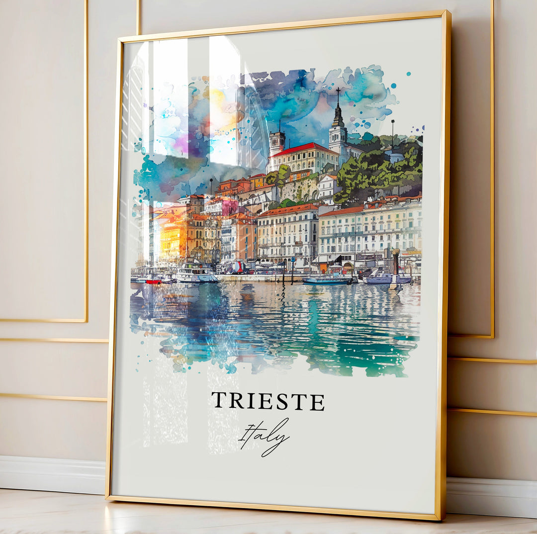 Trieste Italy Wall Art, Trieste Print, Trieste Italy Watercolor, Trieste Italia Gift,