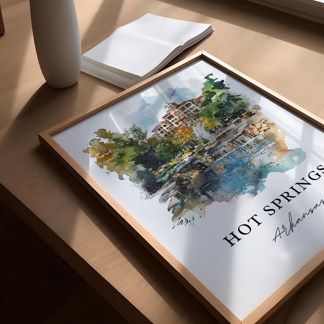 Hot Springs, Arkansas – Watercolor Art Print