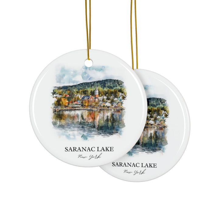 Saranac Lake Ornament: Unique Saranac Lake Souvenir, Saranac Lake Xmas Decor, and Authentic Saranac Lake Gift