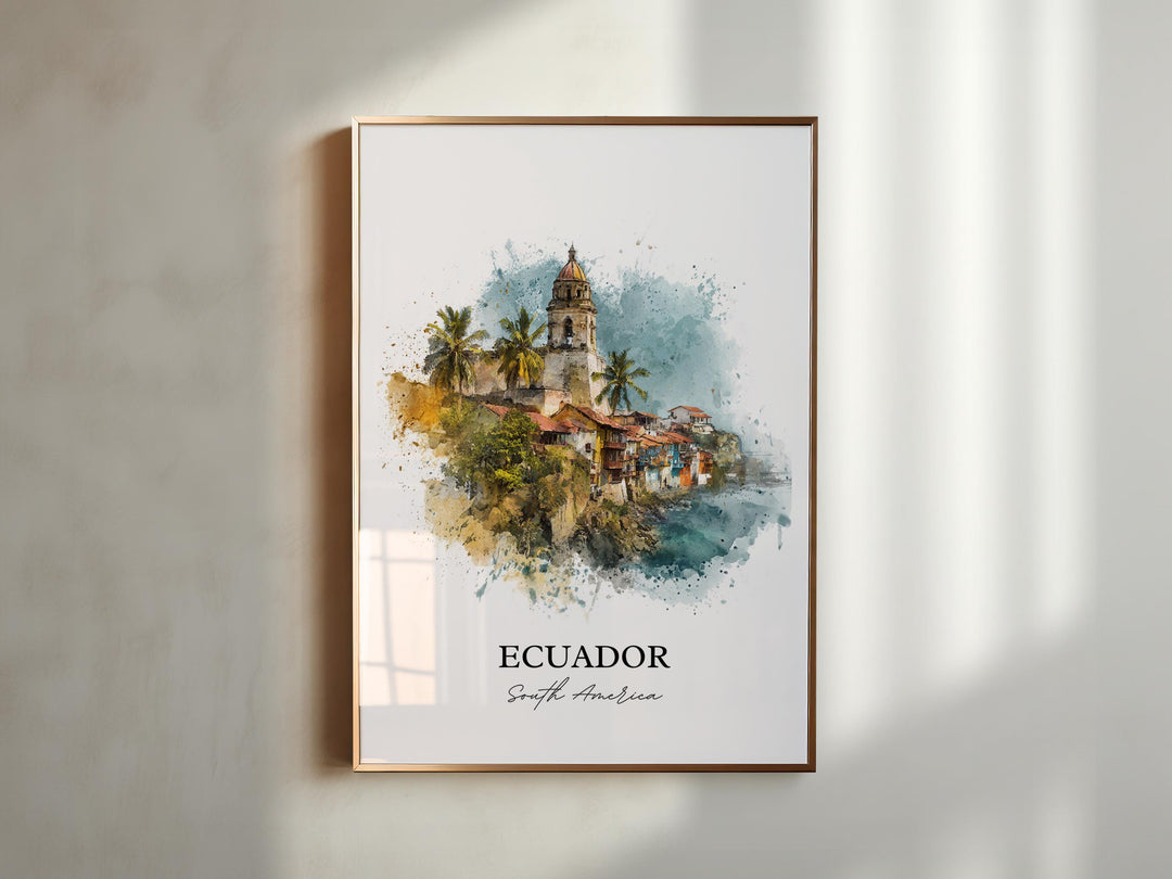 Ecuador, South America – Watercolor Art Print