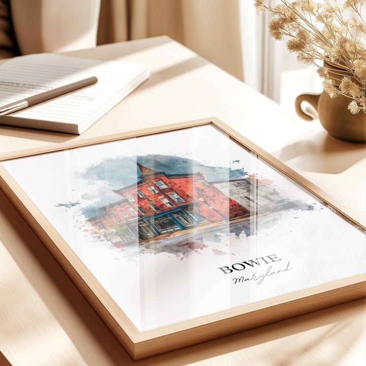 Bowie, Maryland, USA – Watercolor Art Print
