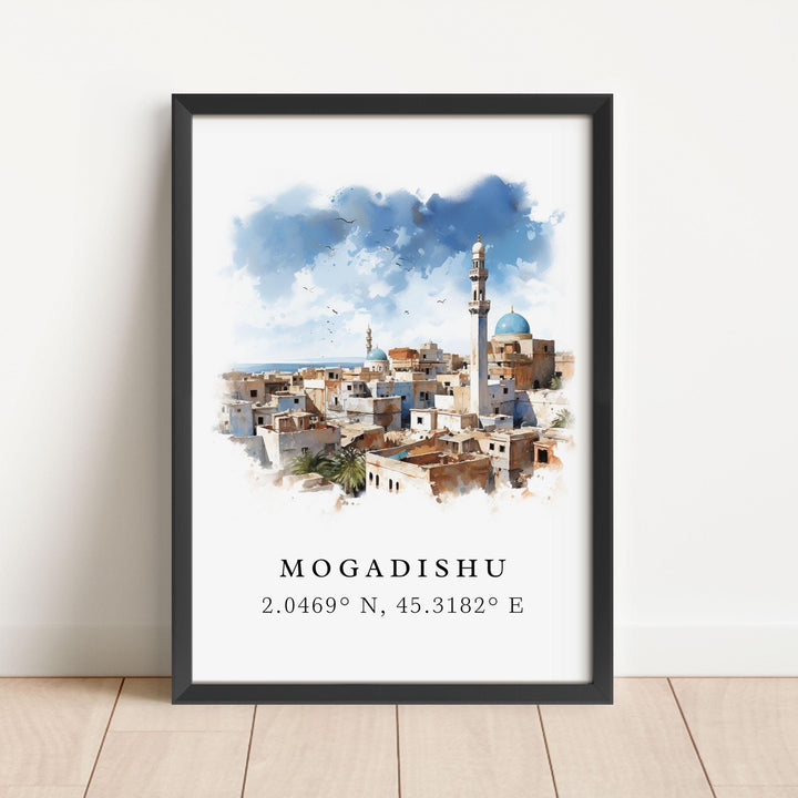 Mogadishu Somalia wall art - Somalia, Mogadishu poster, Mogadishu Wedding gift, Birthday present, Custom Text, Personalised Gift