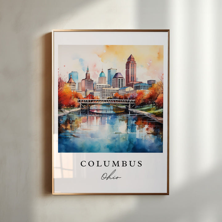 Columbus Ohio wall art - Ohio, Columbus poster, Columbus OH Wedding gift, Columbus Skyline Birthday present, Custom Text, Personalized Gift