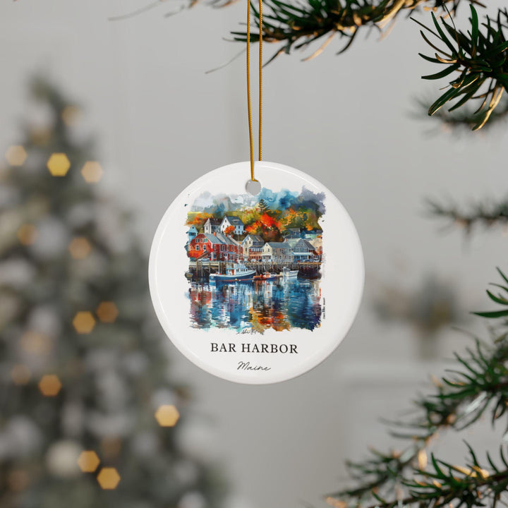 Bar Harbor Maine Ornament: Unique Bar Harbor Souvenir, Bar Harbor Xmas Decor, and Authentic Bar Harbor ME Gift