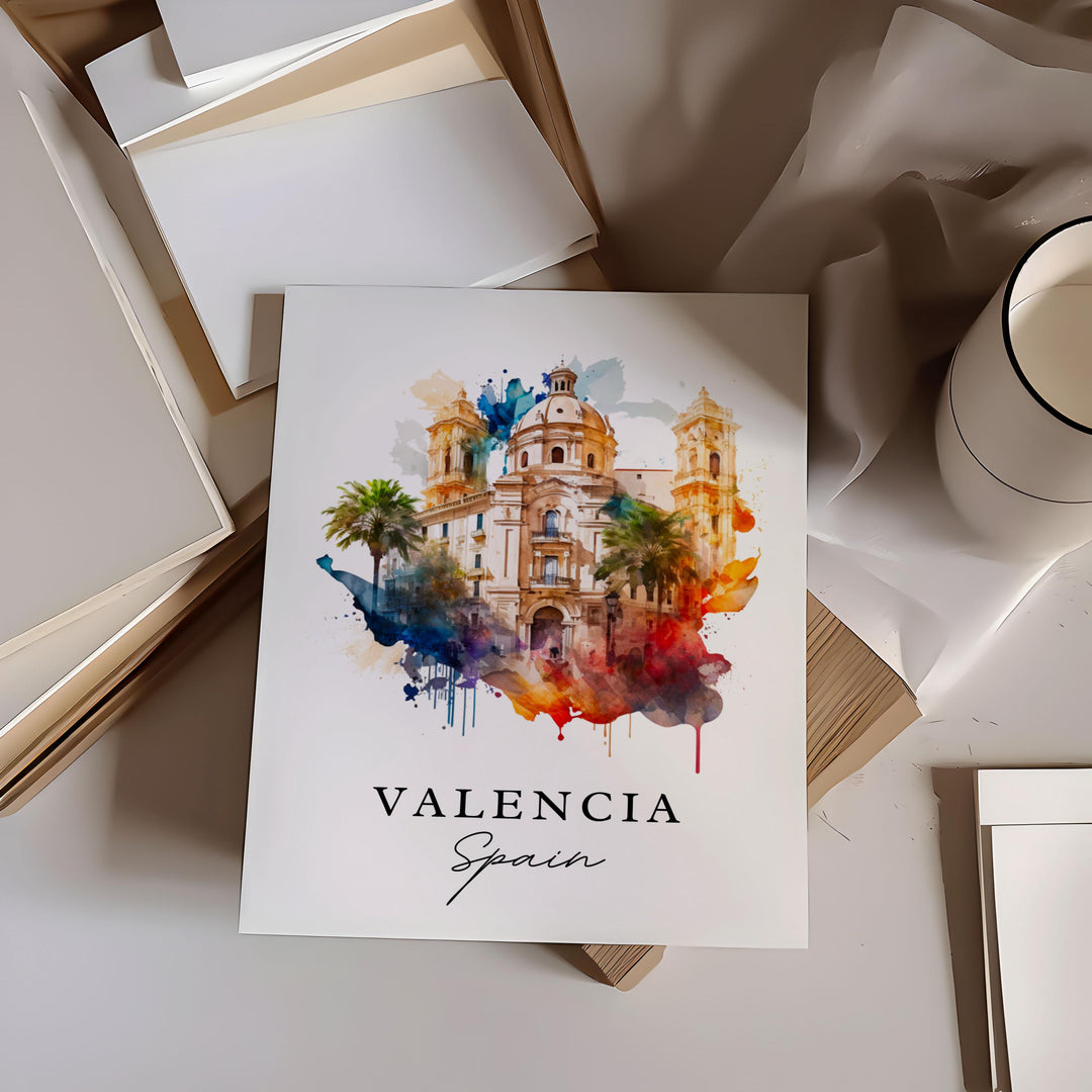 Valenia Spain wall art - Spain, Valenica poster, Valenia Wedding gift, Valenia Espana Birthday present, Custom Text, Personalised Gift