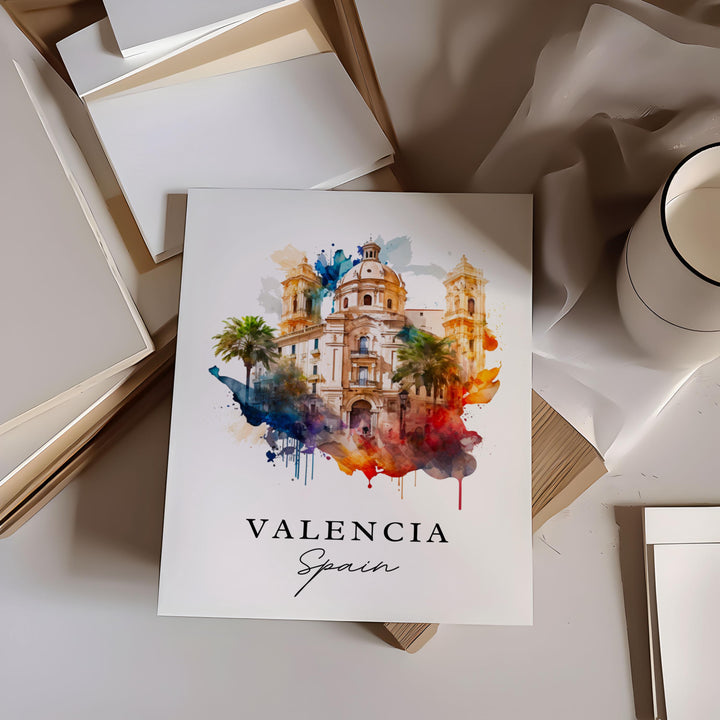 Valenia Spain wall art - Spain, Valenica poster, Valenia Wedding gift, Valenia Espana Birthday present, Custom Text, Personalised Gift