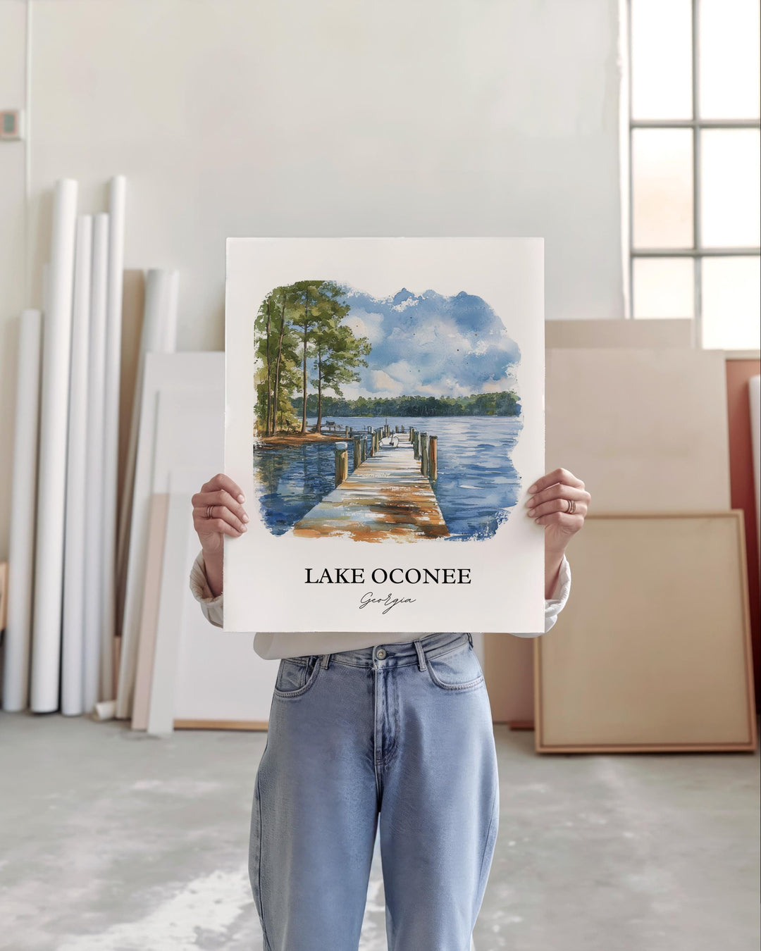 Lake Oconee Wall Art, Greensboro GA Print, Georgia Artwork, Lake Oconee Gift, Travel Print, Travel Poster, Housewarming Gift