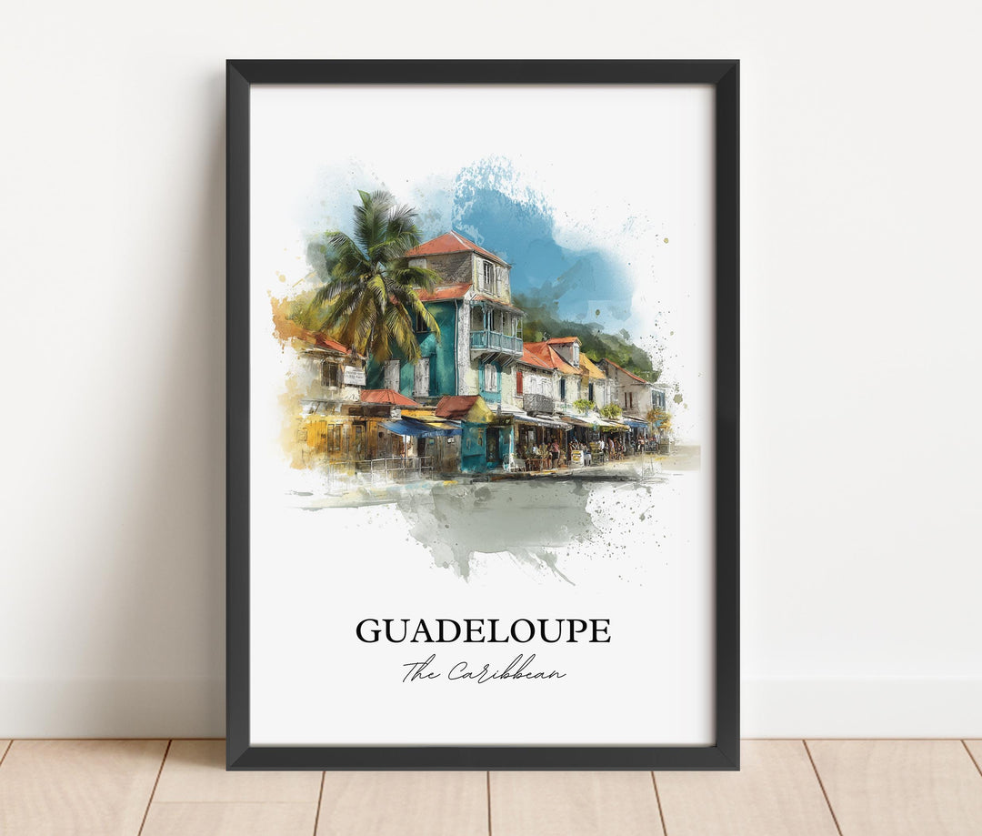 Guadeloupe Wall Art, Guadeloupe Print, Caribbean Watercolor Art, Guadeloupe Gift, Travel Print, Travel Poster, Housewarming Gift