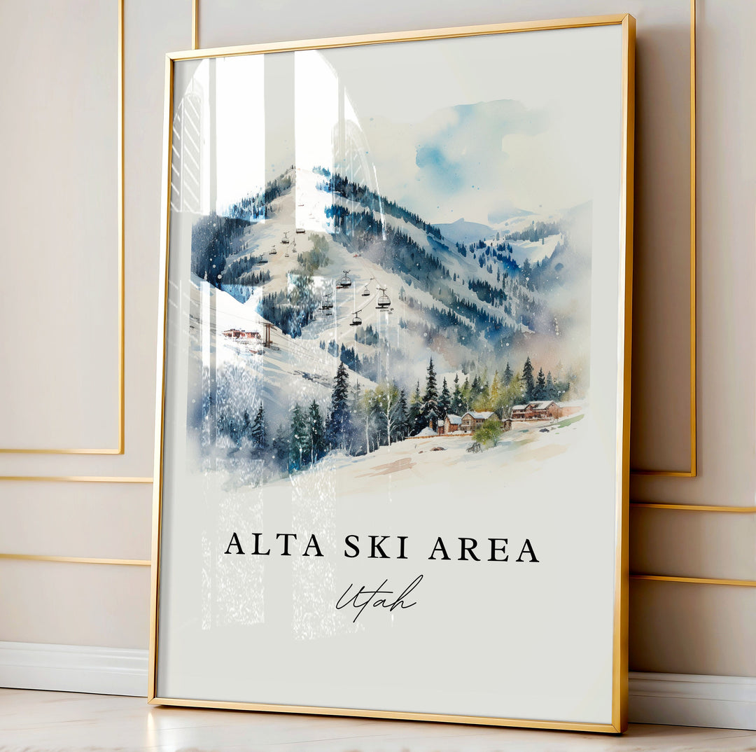 Alta Ski Area Wall Art - Utah Print