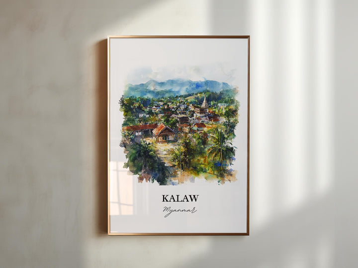 Kalaw Wall Art, Shan State Myanmar Print, Myanmar Watercolor Art, Kalaw Gift, Travel Print, Travel Poster, Housewarming Gift