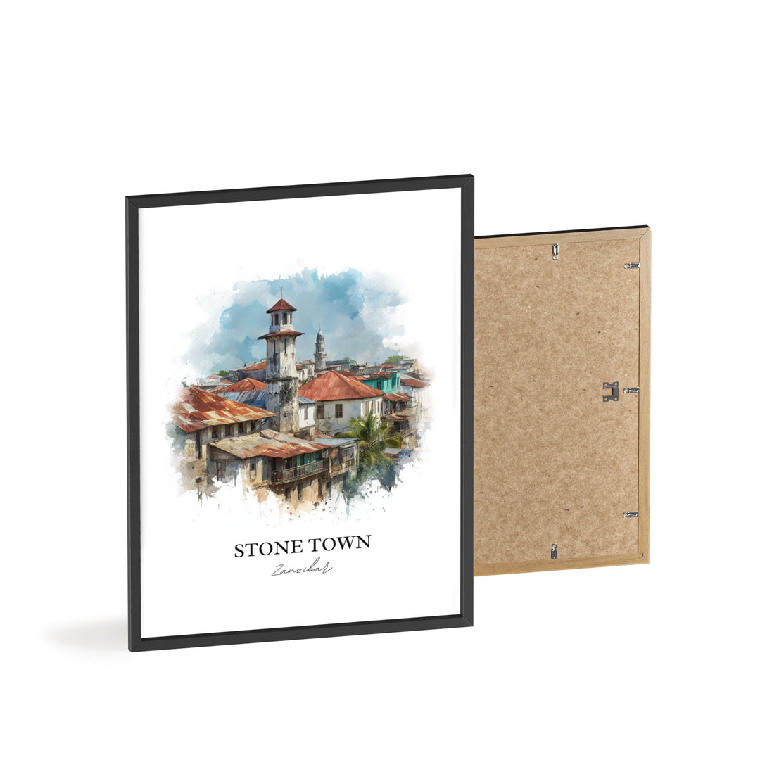 Stone Town, Zanzibar – Watercolor Art Print
