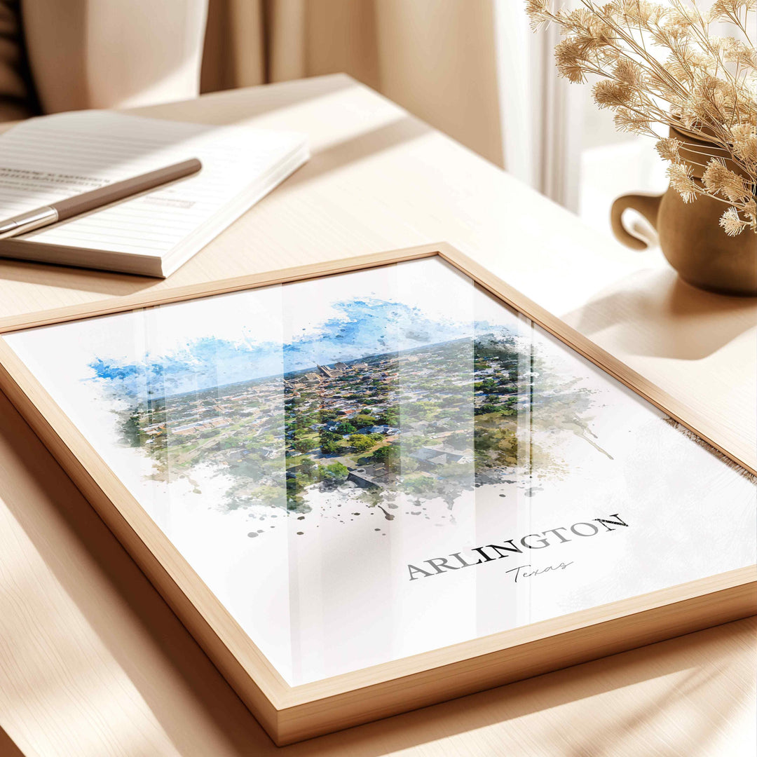 Arlington, Texas – Watercolor Art Print