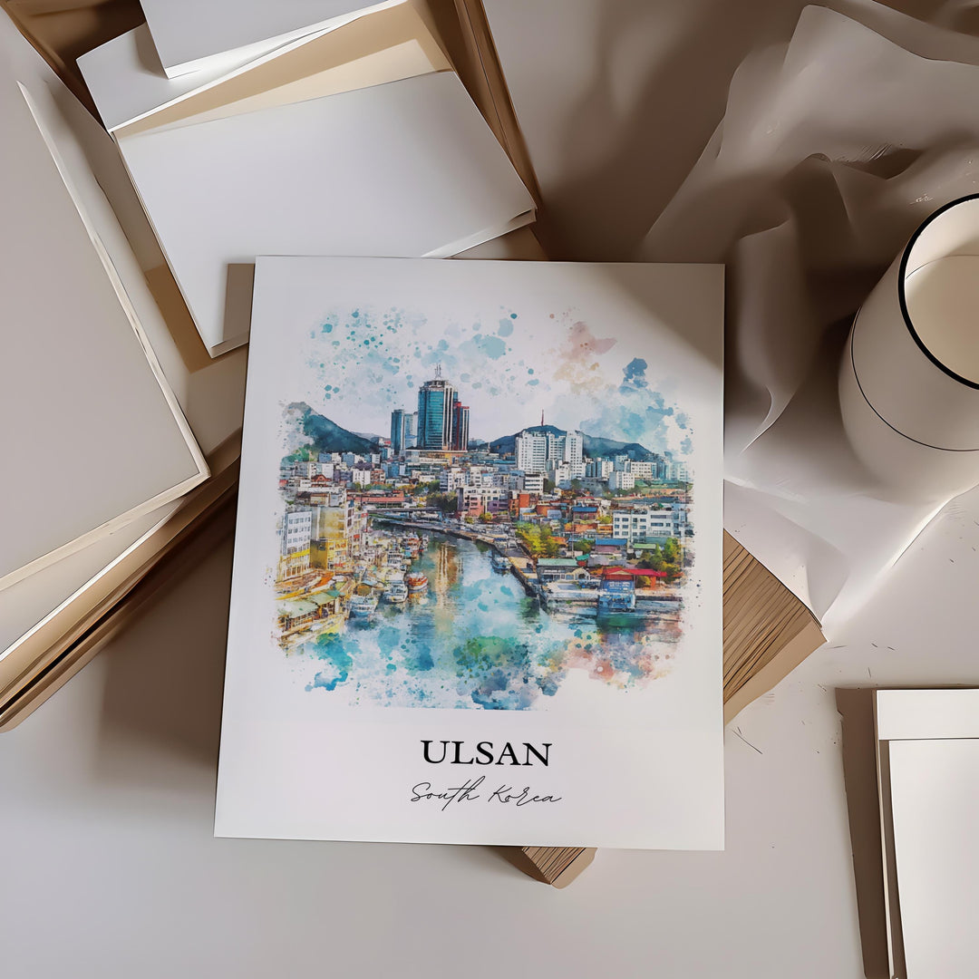 Ulsan, South Korea – Watercolor Art Print
