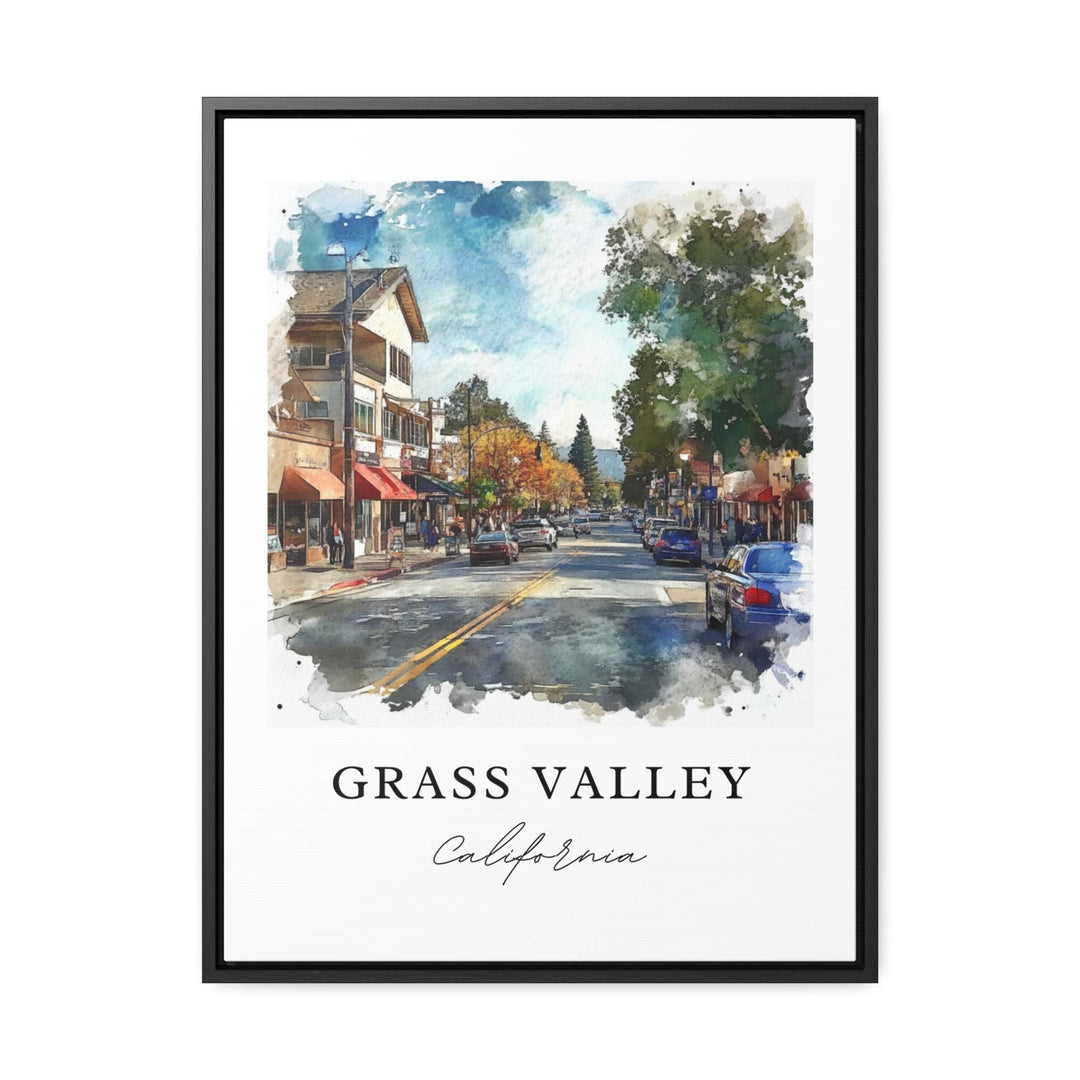 Grass Valley CA Art, Grass Valley Print, Nevada County CA Watercolor Art, Grass Valley Gift,
