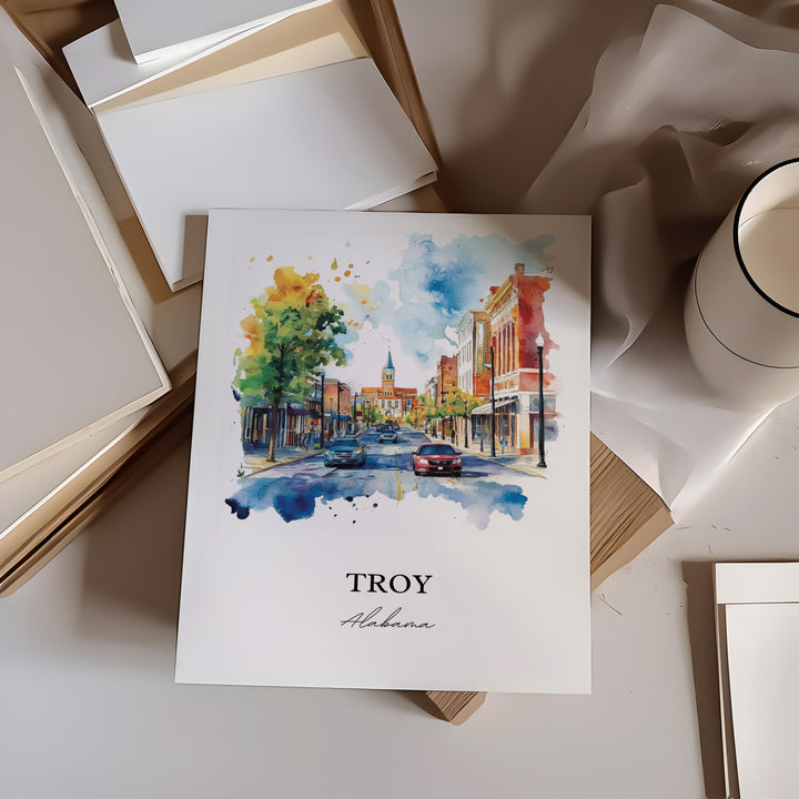 Troy AL Wall Art - Alabama Print