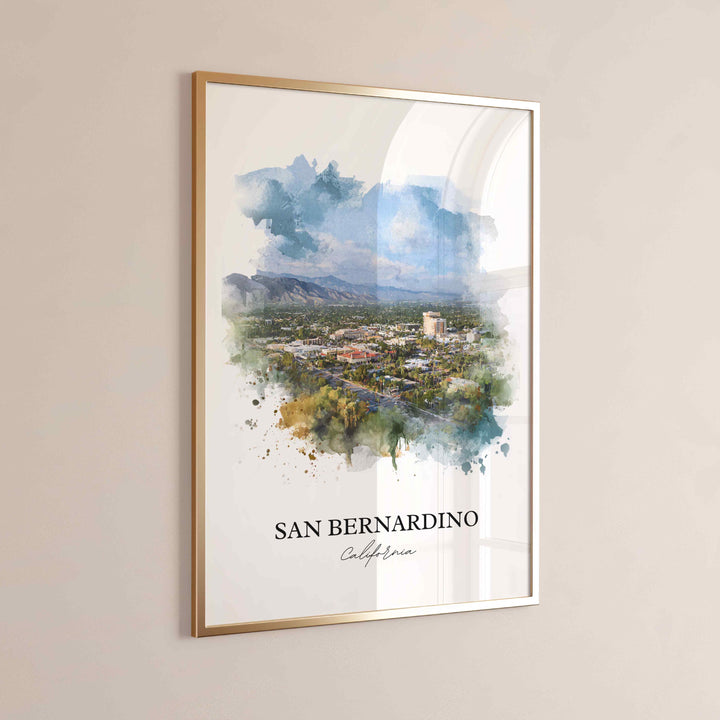 San Bernardino, California – Watercolor Art Print