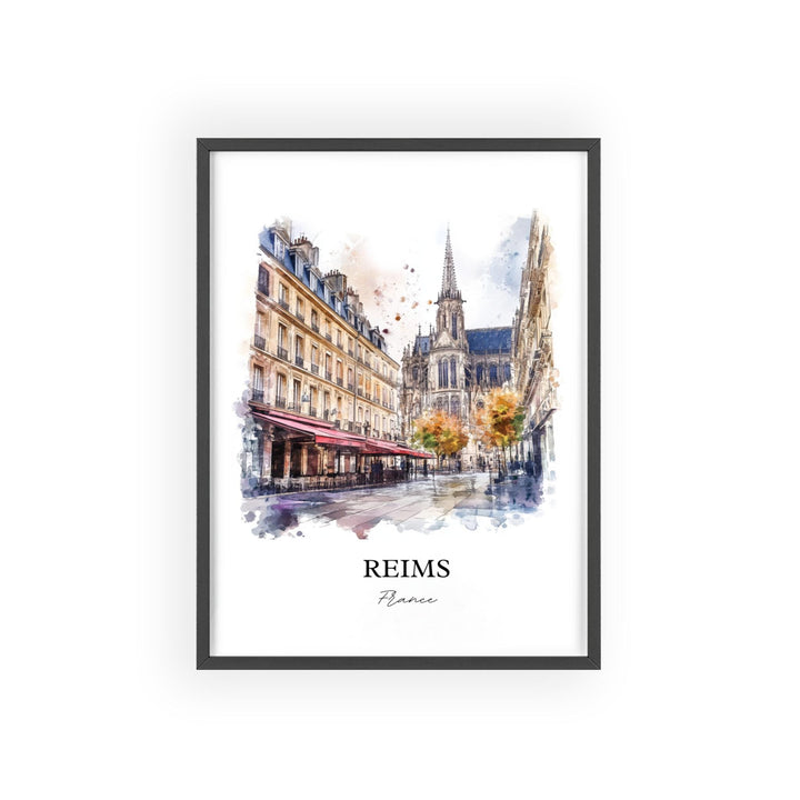 Reims France Wall Art, Grand Est Region Print, France Watercolor Art, Reims France Gift, Travel Print, Travel Poster, Housewarming Gift