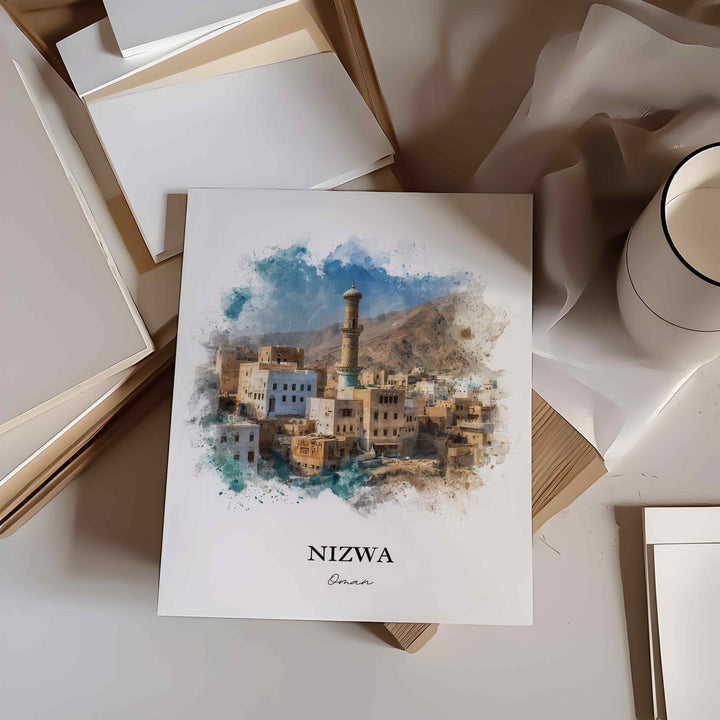 Nizwa, Oman – Watercolor Art Print