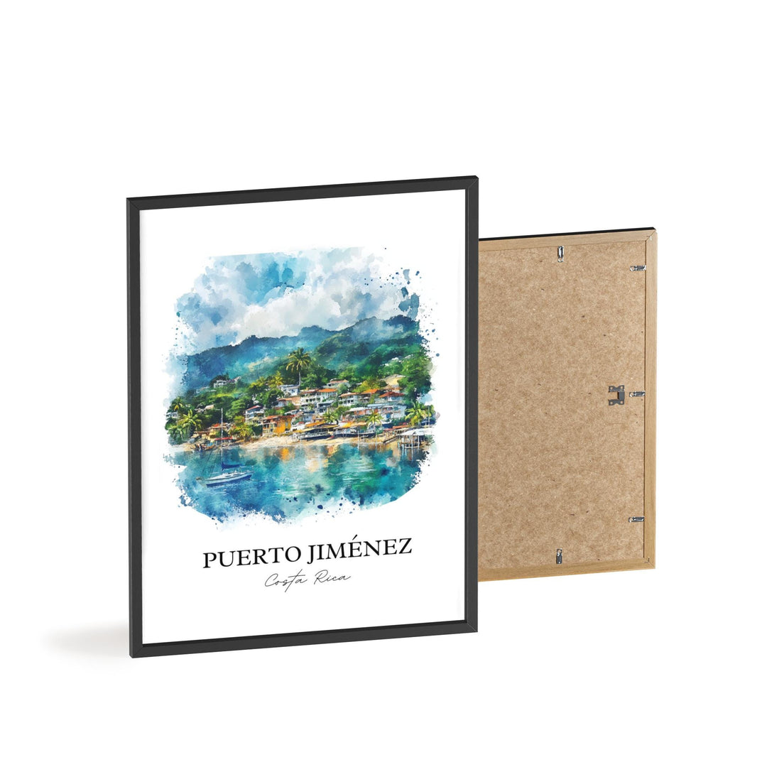 Puerto Jiménez Wall Art, Puntarenas Print, Costa Rica Watercolor Art, Puerto Jiménez Gift, Travel Print, Travel Poster, Housewarming Gift