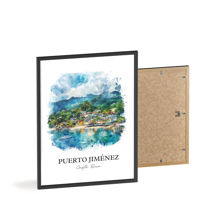 Puerto Jiménez Wall Art, Puntarenas Print, Costa Rica Watercolor Art, Puerto Jiménez Gift, Travel Print, Travel Poster, Housewarming Gift