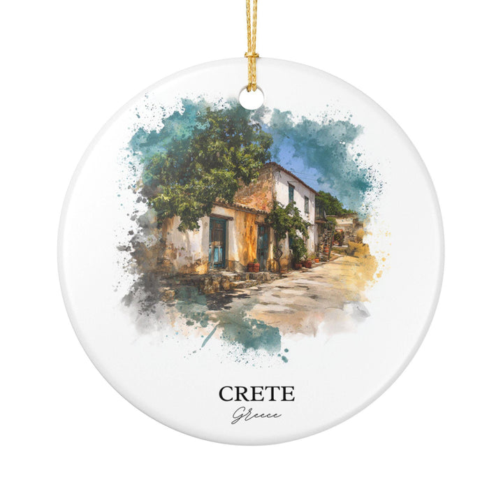 Crete Greece Ornament: Unique Crete Souvenir, Crete Xmas Decor, and Authentic Crete Greece Gift