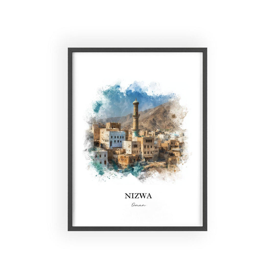 Nizwa, Oman – Watercolor Art Print