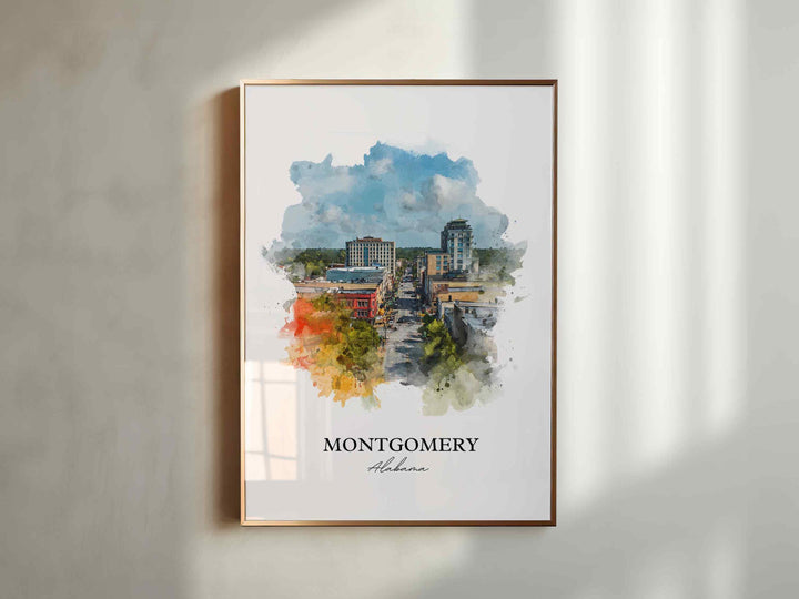 Montgomery, Alabama – Watercolor Art Print