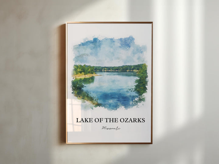 Lake of the Ozarks Wall Art, The Ozarks Print, Missouri Watercolor Art, Ozarks Gift, Travel Print, Travel Poster, Housewarming Gift