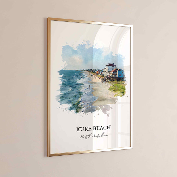 Kure Beach, North Carolina – Watercolor Art Print