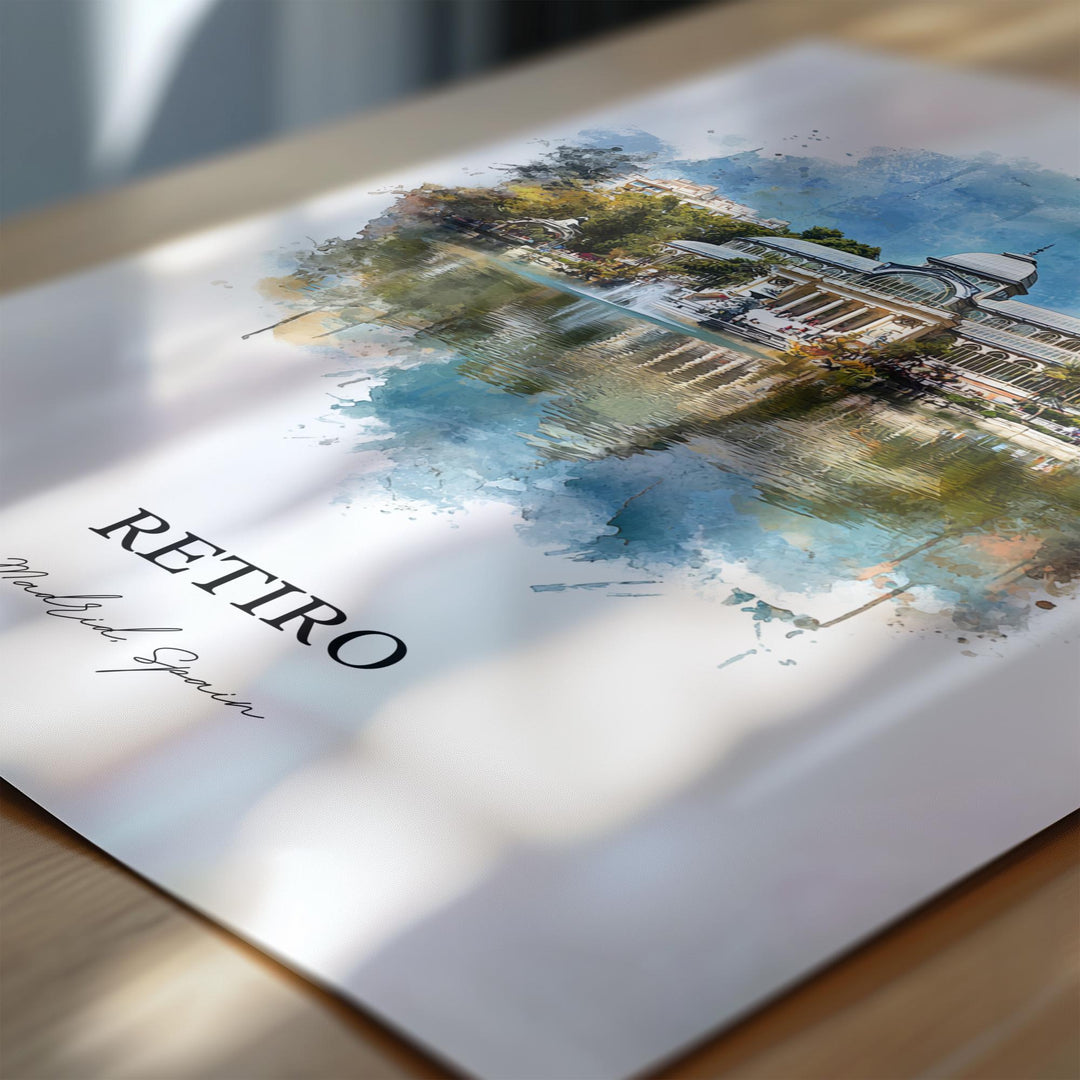Retiro, Spain – Watercolor Art Print