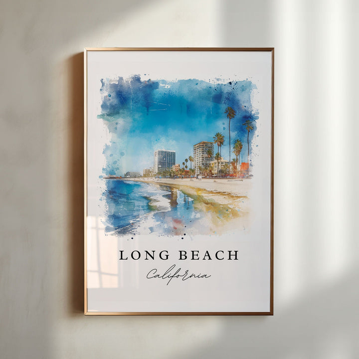 Long Beach Cali wall art - Los Angeles, Long Beach print, Long Beach CA Wedding gift, Birthday present, Custom Text, Perfect Gift