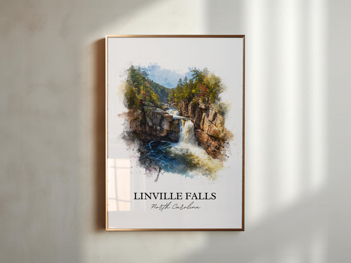 Linville Falls Wall Art, Linville NC Print, North Carolina Artwork, Linville Falls Gift, Travel Print, Travel Poster, Housewarming Gift