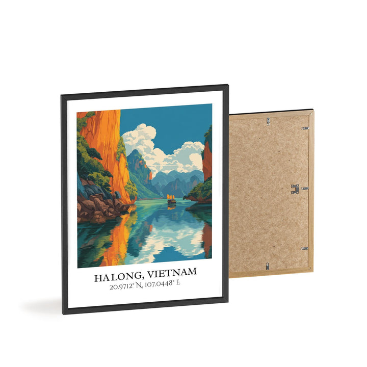 Ha Long Art, Ha Long Retro Travel Art, Ha Long Home Decor, Ha Long Vietnam Gift, Vietnam Travel Art, Travel Prints, Housewarming Gift