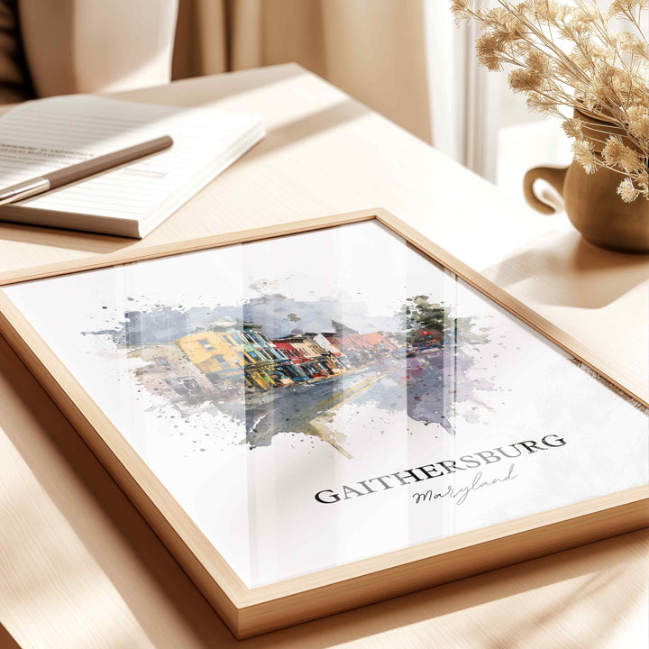 Gaithersburg, Maryland, USA – Watercolor Art Print