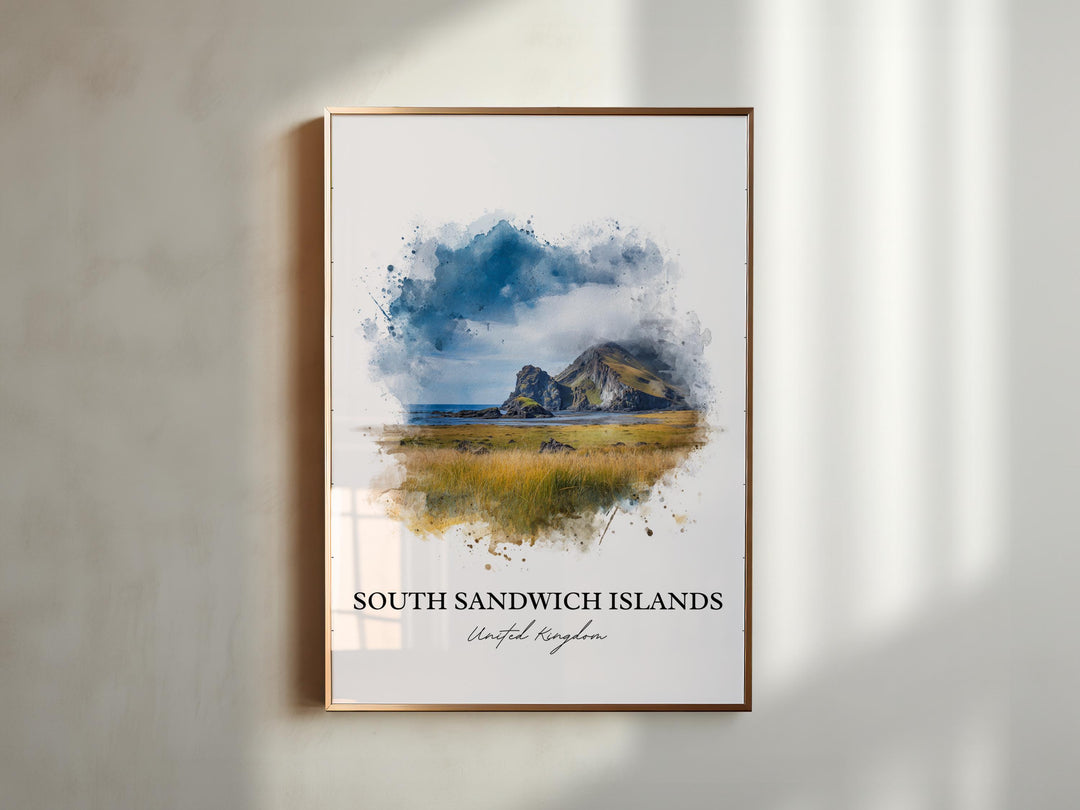 South Sandwich Islands Art, South Georgia Print, UK Artwork, South Sandwich Islands Gift, Travel Print, Travel Poster, Housewarming Gift
