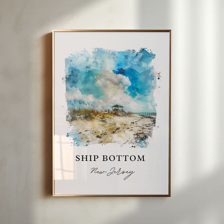 Ship Bottom LBI Art, Ship Bottom Print, LBI Watercolor Art, Ship Bottom NJ Gift,