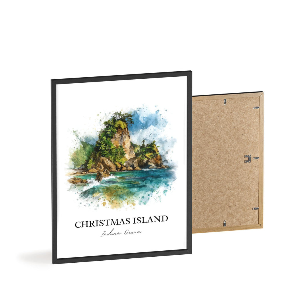 Christmas Island Wall Art, Java Print, Java Indonesia Watercolor Art, Christmas Island Gift, Travel Print, Travel Poster, Housewarming Gift