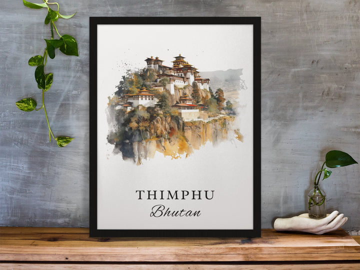 Thimphu Bhutan wall art - Bhutan, Thimphu poster, Thimphu Wedding gift, Bhutan Birthday present, Custom Text, Personalised Gift