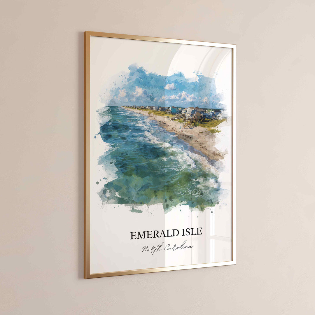 Emerald Isle, North Carolina – Watercolor Art Print