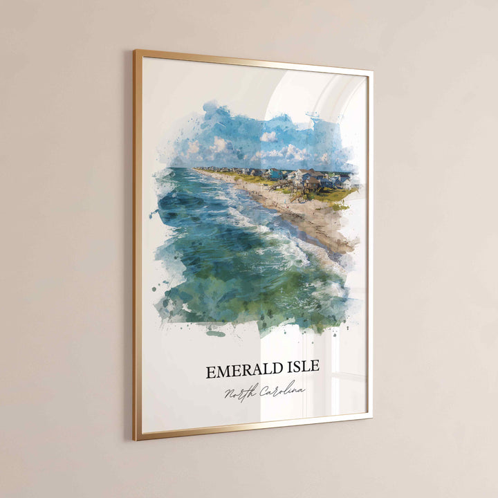 Emerald Isle, North Carolina – Watercolor Art Print