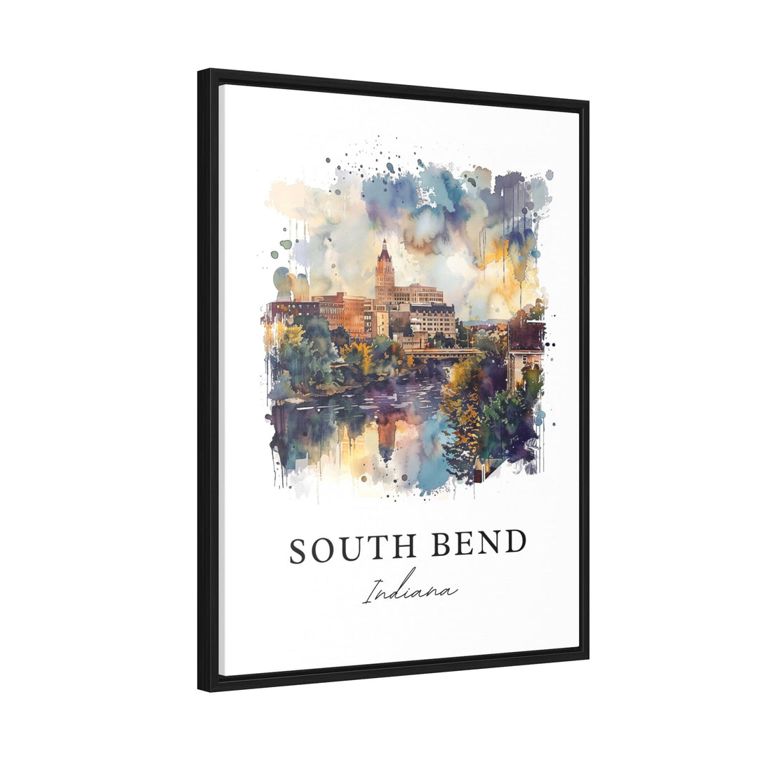 South Bend Wall Art, South Bend Print, South Bend IN Watercolor Art, Notre Dame Univ Gift,