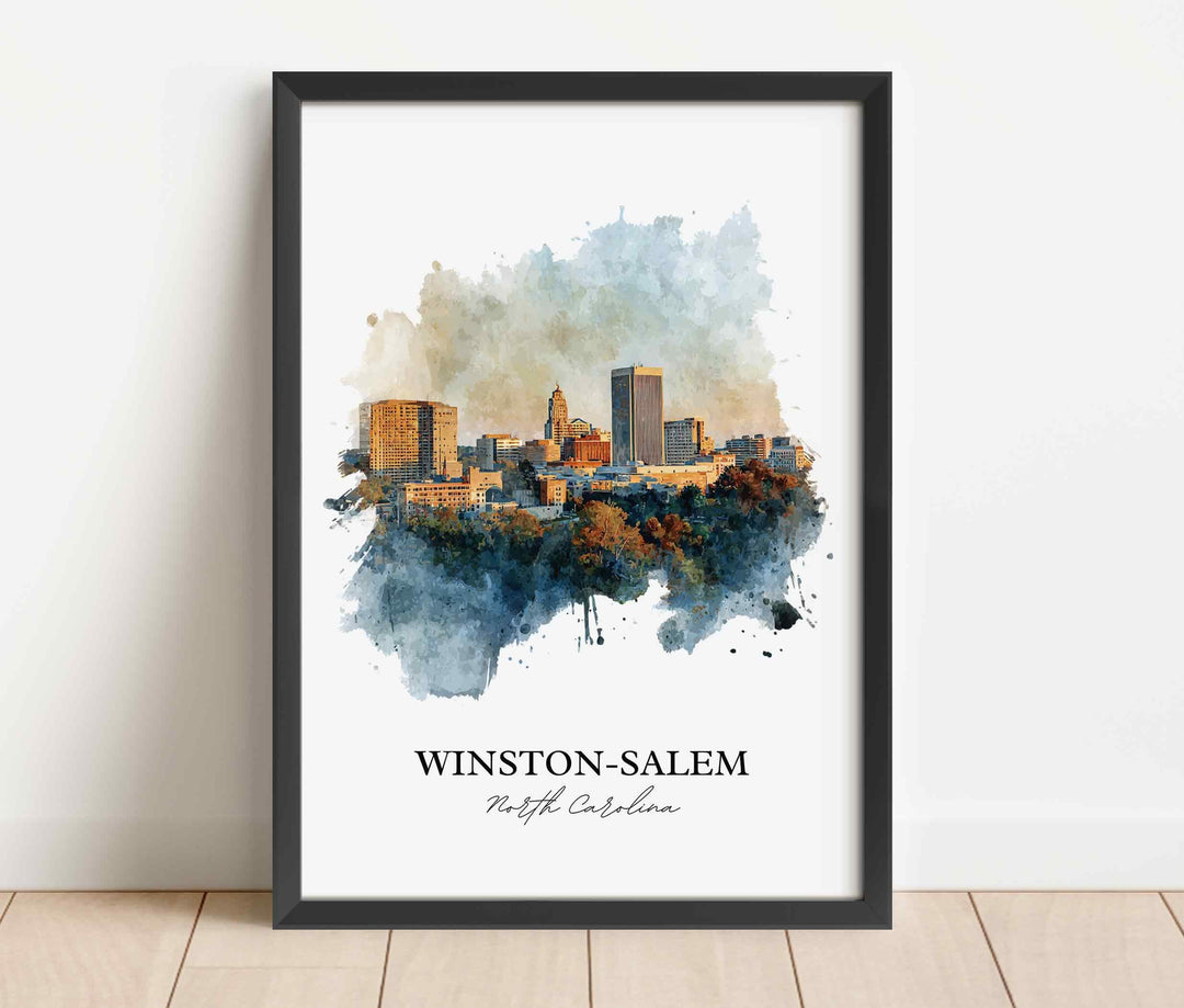 Winston-Salem, North Carolina – Watercolor Art Print