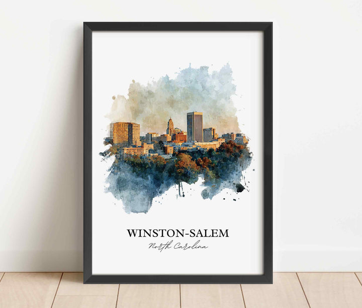 Winston-Salem, North Carolina – Watercolor Art Print