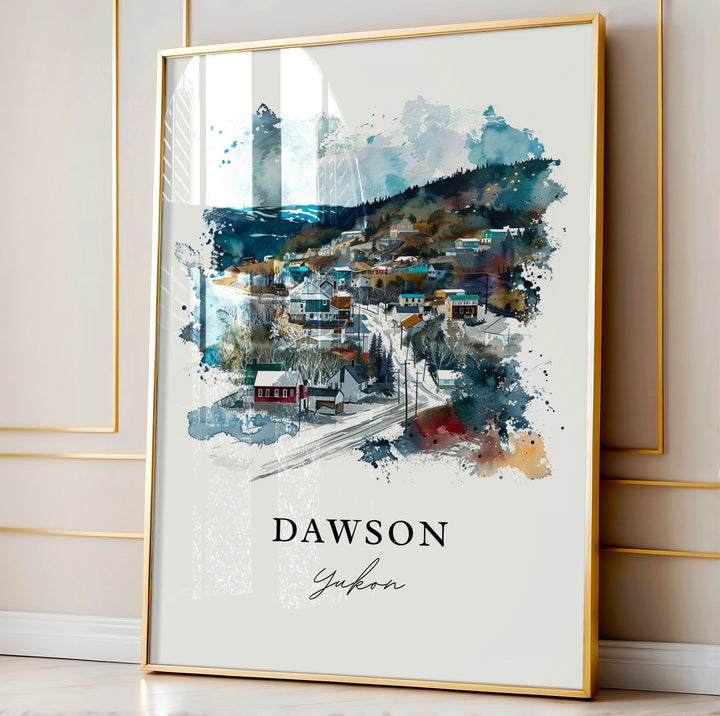 Dawson Canada Wall Art, Yukon Print, Dawson Watercolor, Dawson Canada Gift,