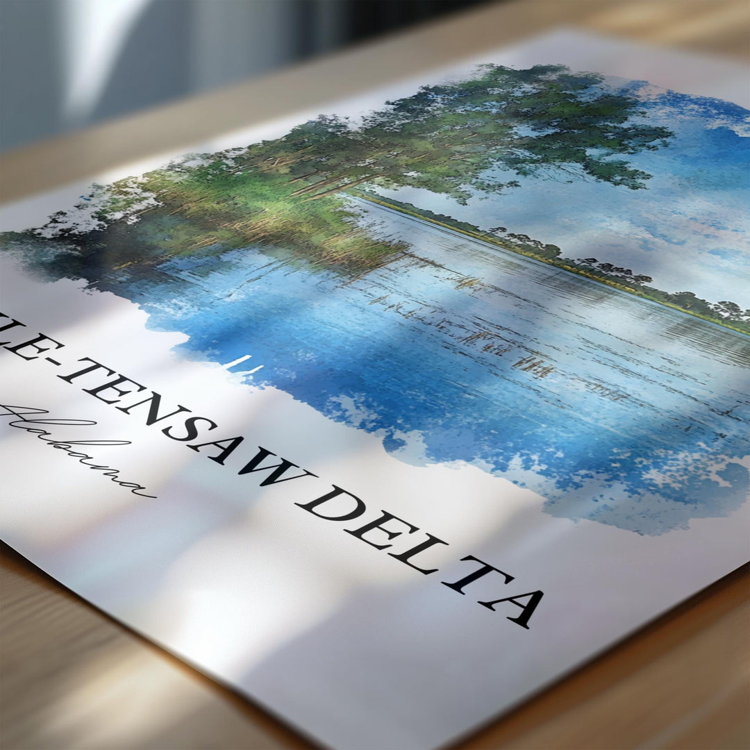 Mobile-Tensaw Delta Art, Alabama Print, Alabama Watercolor Art, Mobile-Tensaw Delta Gift, Travel Print, Travel Poster, Housewarming Gift