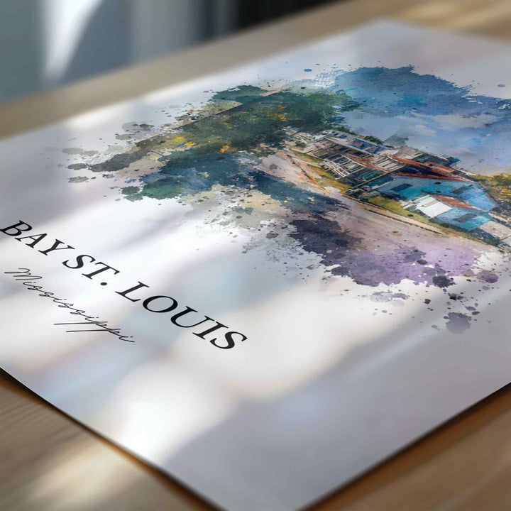 Bay St. Louis, Mississippi – Watercolor Art Print