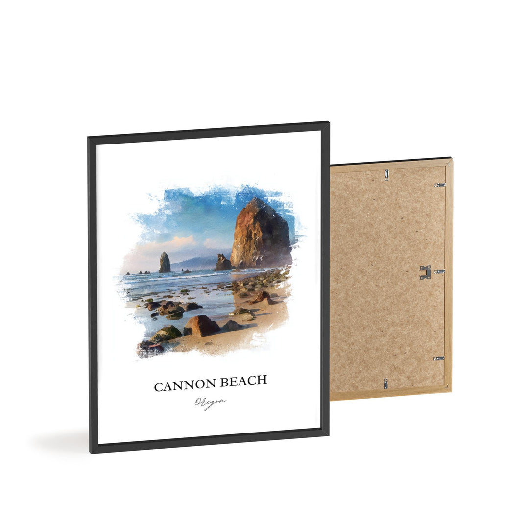 Cannon Beach, Oregon – Watercolor Art Print